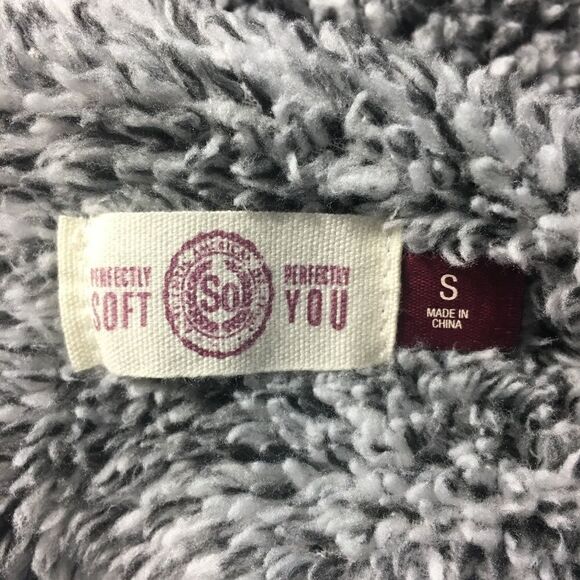 So Heathered Grey Cowl Neck Fleece Pullover Top Size S - Picture 3 of 3